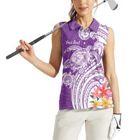 Aloha Kauai Island Personalized Women Sleeveless Polo Shirt Lilac Dreamy Turtle