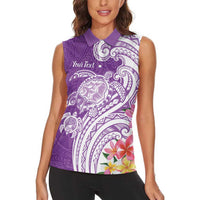 Aloha Kauai Island Personalized Women Sleeveless Polo Shirt Lilac Dreamy Turtle