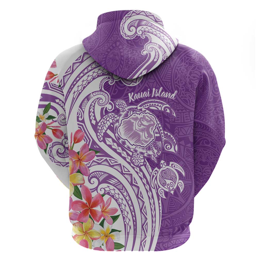 Aloha Kauai Island Personalized Zip Hoodie Lilac Dreamy Turtle