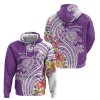 Aloha Kauai Island Personalized Zip Hoodie Lilac Dreamy Turtle