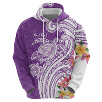 Aloha Kauai Island Personalized Zip Hoodie Lilac Dreamy Turtle