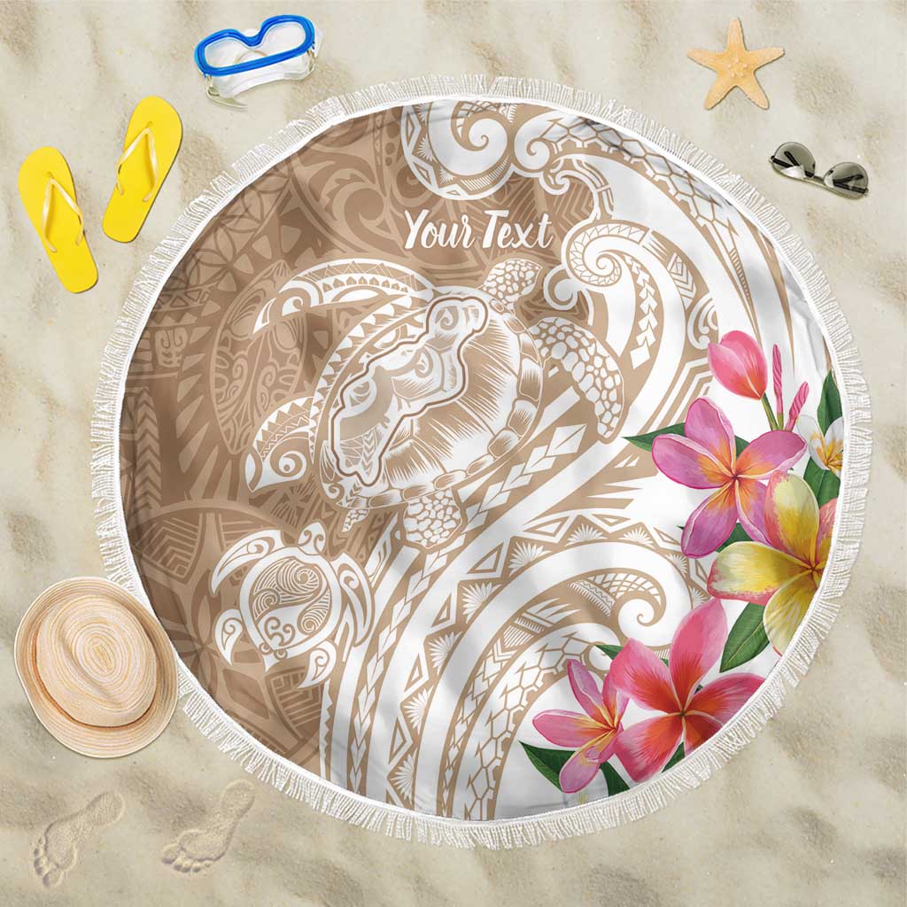 Aloha Niihau Island Personalized Beach Blanket Beige Dreamy Turtle LT7 One Size 150cm Beige - Polynesian Pride