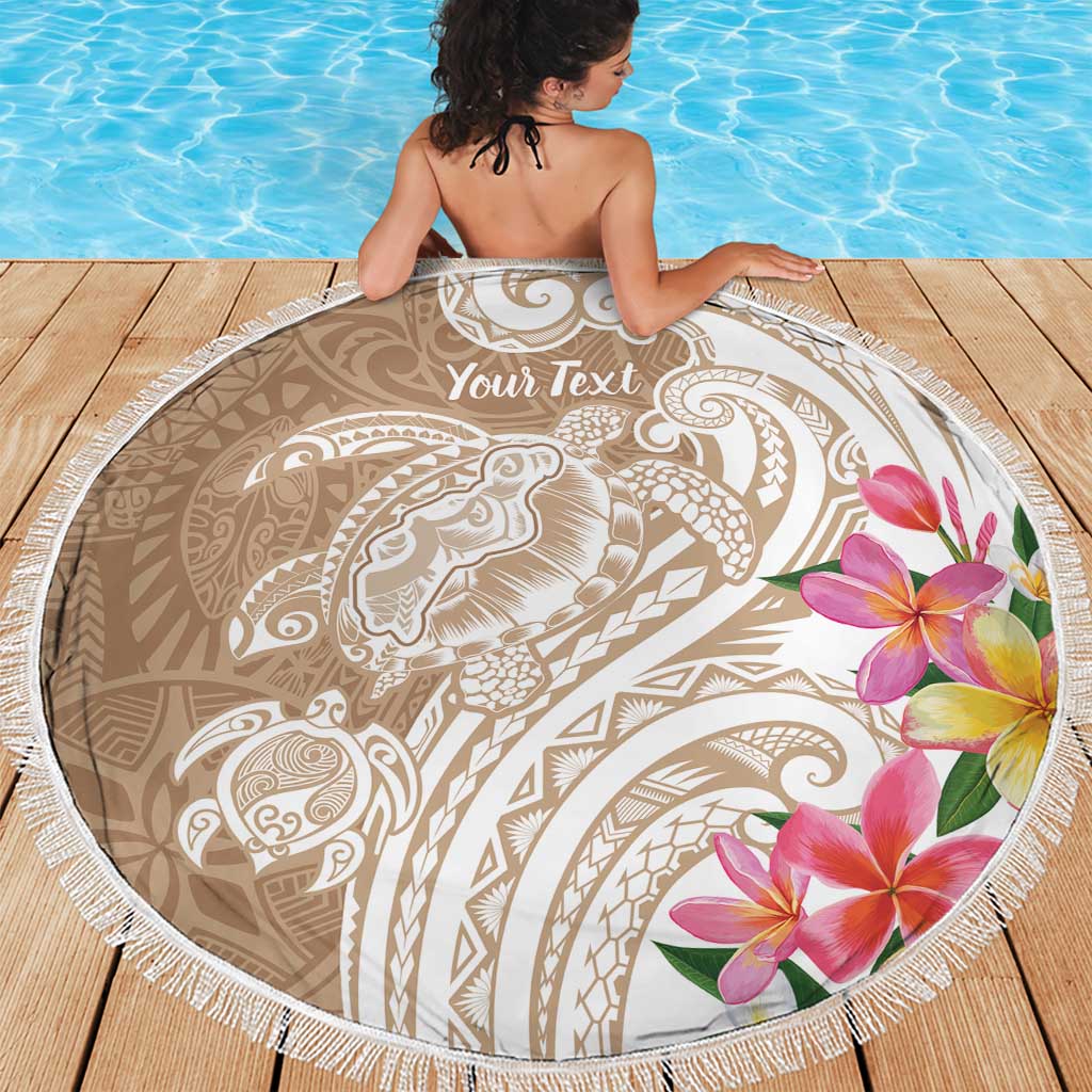 Aloha Niihau Island Personalized Beach Blanket Beige Dreamy Turtle LT7 - Polynesian Pride