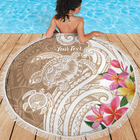Aloha Niihau Island Personalized Beach Blanket Beige Dreamy Turtle LT7 - Polynesian Pride