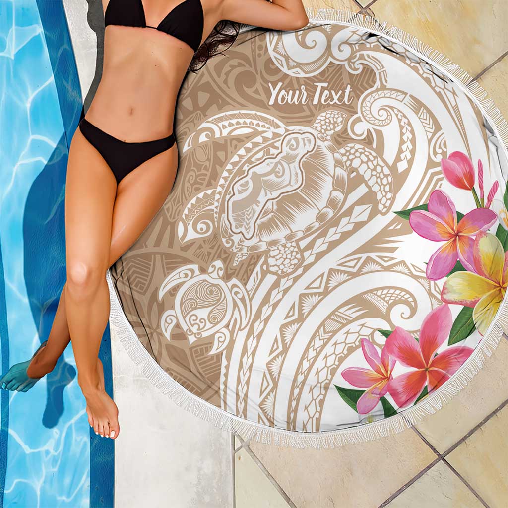 Aloha Niihau Island Personalized Beach Blanket Beige Dreamy Turtle LT7 - Polynesian Pride