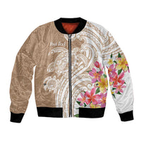 Aloha Ni’ihau Island Personalized Bomber Jacket Beige Dreamy Turtle