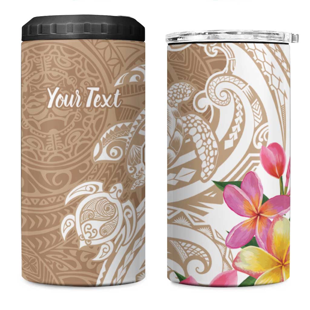 Aloha Niihau Island Personalized 4 in 1 Can Cooler Tumbler Beige Dreamy Turtle LT7 One Size: 16 oz Beige - Polynesian Pride