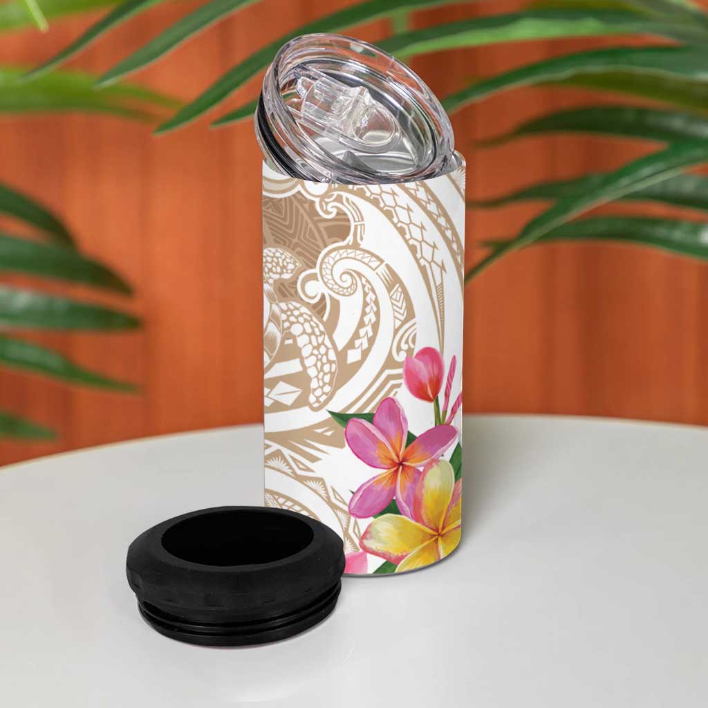 Aloha Niihau Island Personalized 4 in 1 Can Cooler Tumbler Beige Dreamy Turtle LT7 - Polynesian Pride