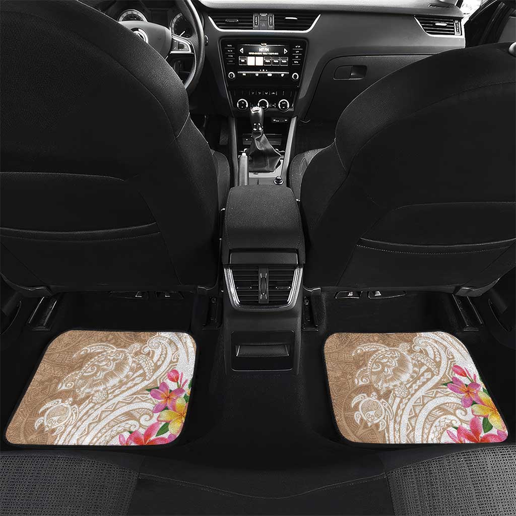 Aloha Niihau Island Personalized Car Mats Beige Dreamy Turtle LT7 Set 2pcs - Back Beige - Polynesian Pride