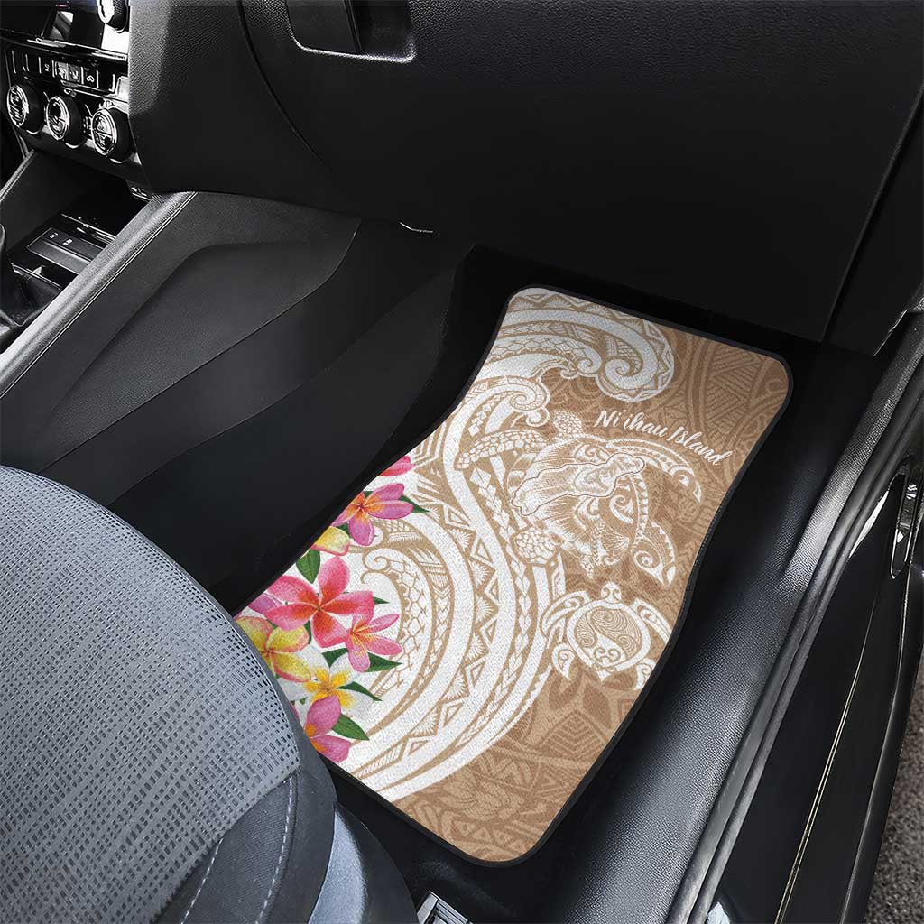 Aloha Niihau Island Personalized Car Mats Beige Dreamy Turtle LT7 - Polynesian Pride