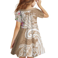 Aloha Ni’ihau Island Personalized Family Matching Long Sleeve Bodycon Dress and Hawaiian Shirt Beige Dreamy Turtle