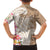 Aloha Ni’ihau Island Personalized Family Matching Off Shoulder Maxi Dress and Hawaiian Shirt Beige Dreamy Turtle