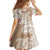 Aloha Ni’ihau Island Personalized Family Matching Off Shoulder Maxi Dress and Hawaiian Shirt Beige Dreamy Turtle