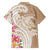 Aloha Ni’ihau Island Personalized Family Matching Off Shoulder Maxi Dress and Hawaiian Shirt Beige Dreamy Turtle