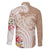 Aloha Ni’ihau Island Personalized Family Matching Off Shoulder Maxi Dress and Hawaiian Shirt Beige Dreamy Turtle