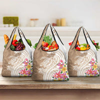 Aloha Ni’ihau Island Personalized Grocery Bag Beige Dreamy Turtle