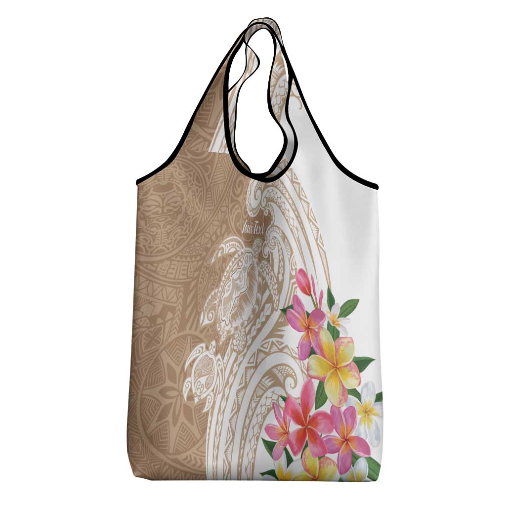 Aloha Ni’ihau Island Personalized Grocery Bag Beige Dreamy Turtle