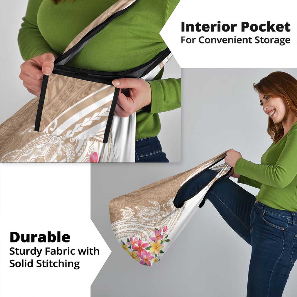 Aloha Ni’ihau Island Personalized Grocery Bag Beige Dreamy Turtle