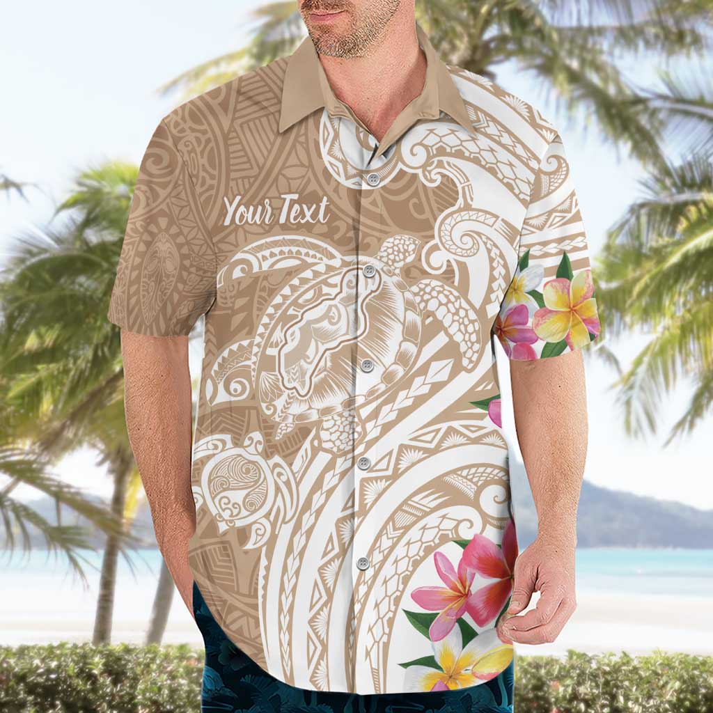 Aloha Niihau Island Personalized Hawaiian Shirt Beige Dreamy Turtle LT7 - Polynesian Pride