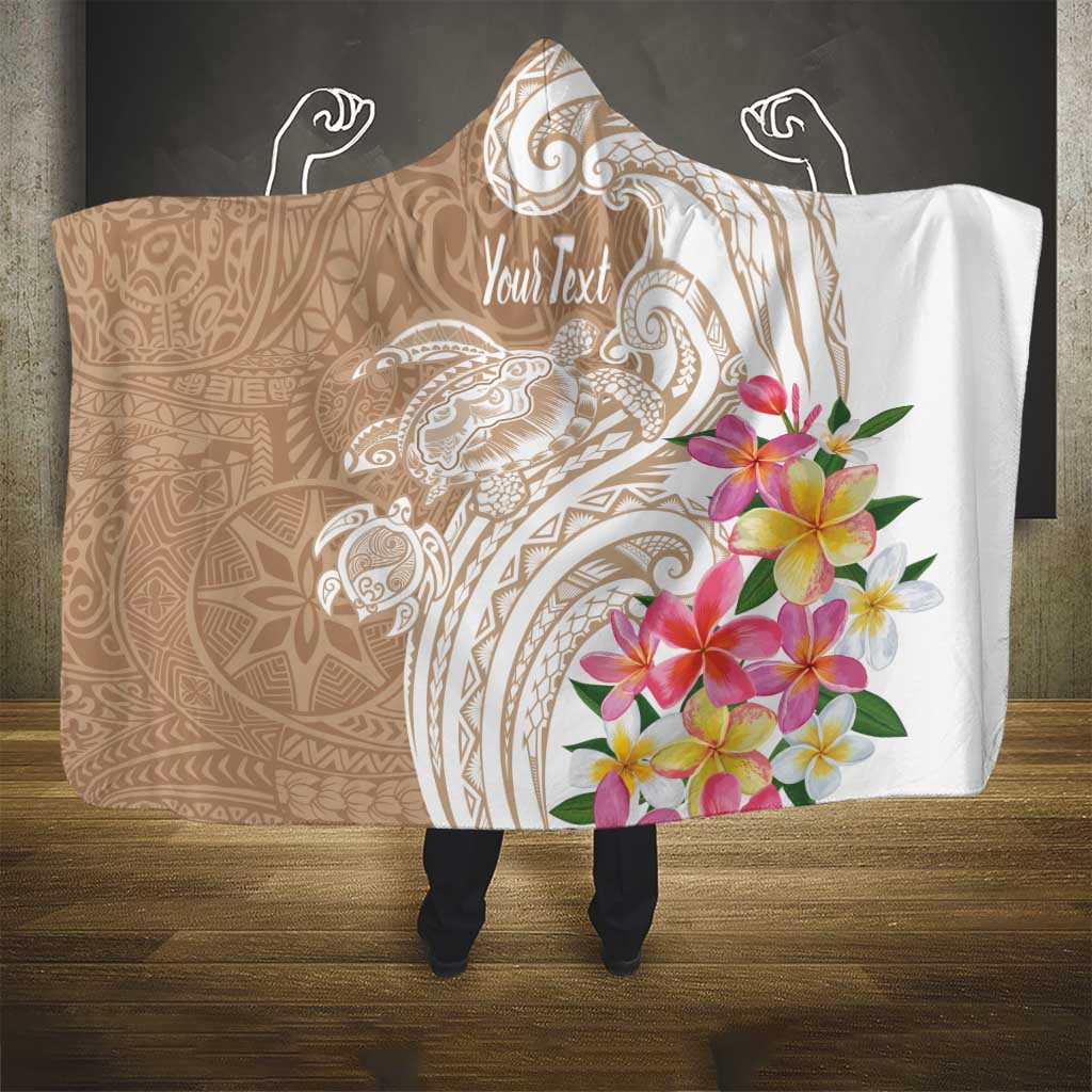 Aloha Niihau Island Personalized Hooded Blanket Beige Dreamy Turtle LT7 - Polynesian Pride