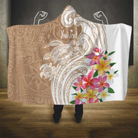 Aloha Niihau Island Personalized Hooded Blanket Beige Dreamy Turtle LT7 - Polynesian Pride