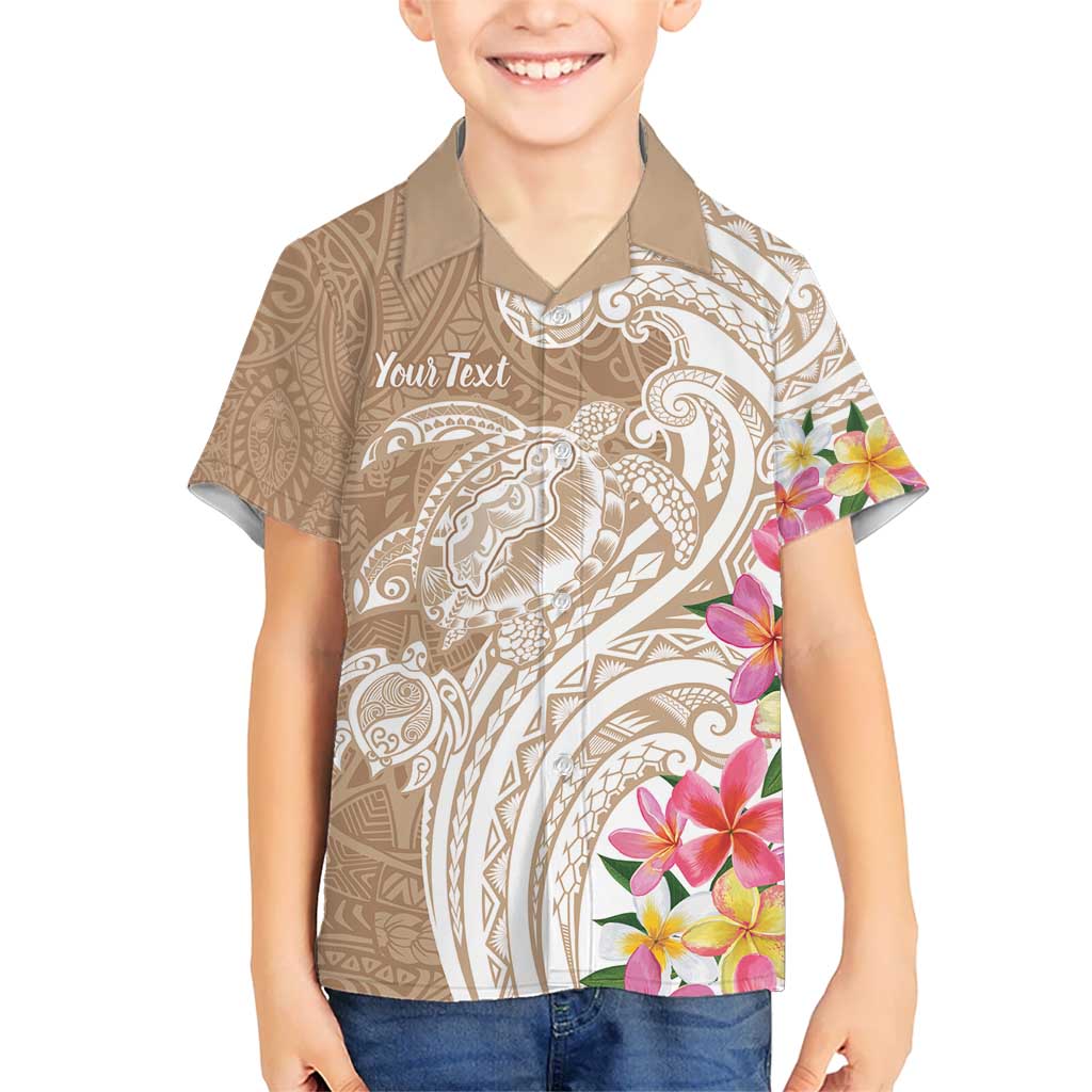 Aloha Niihau Island Personalized Kid Hawaiian Shirt Beige Dreamy Turtle LT7 Kid Beige - Polynesian Pride