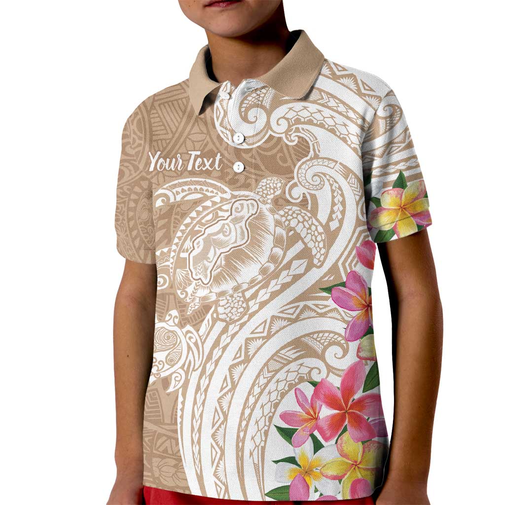 Aloha Ni’ihau Island Personalized Kid Polo Shirt Beige Dreamy Turtle