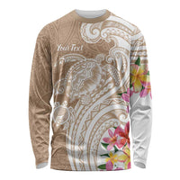 Aloha Niihau Island Personalized Long Sleeve Shirt Beige Dreamy Turtle LT7 Unisex Beige - Polynesian Pride