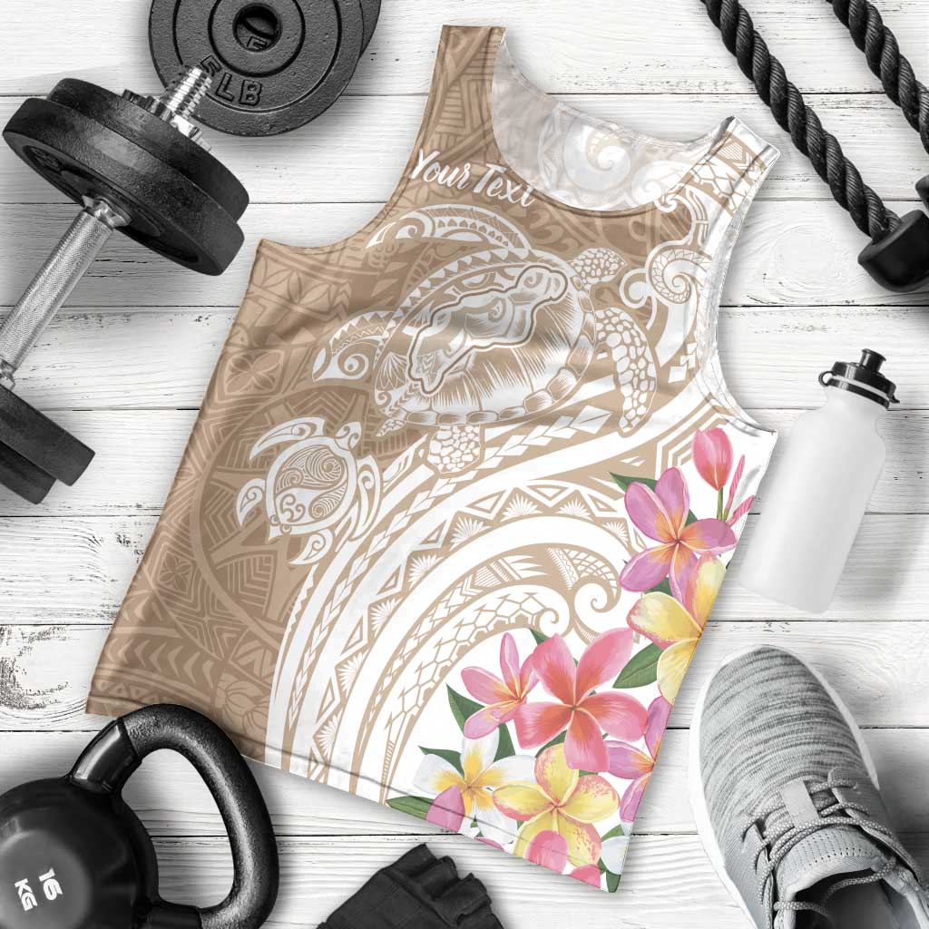 Aloha Niihau Island Personalized Men Tank Top Beige Dreamy Turtle LT7 - Polynesian Pride