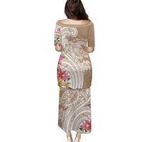 Aloha Ni’ihau Island Personalized Puletasi Beige Dreamy Turtle