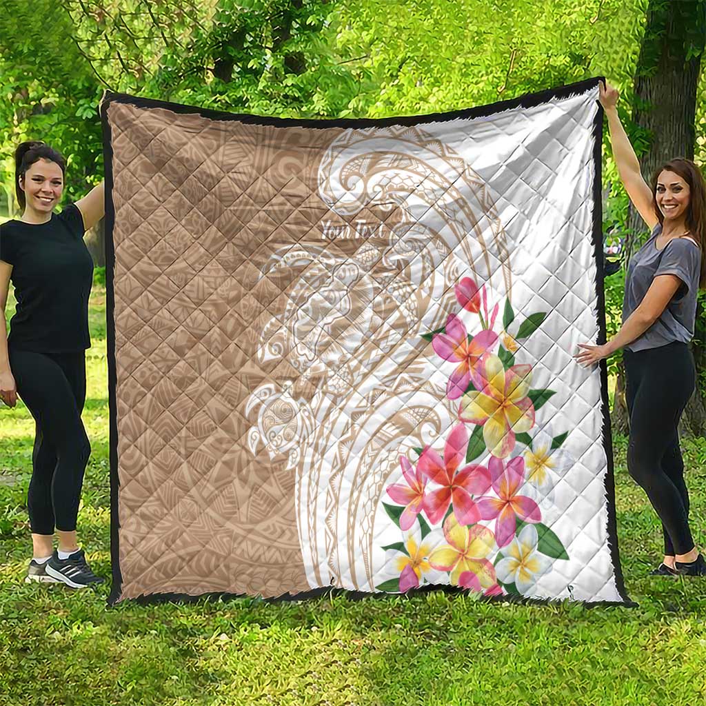 Aloha Ni’ihau Island Personalized Quilt Beige Dreamy Turtle