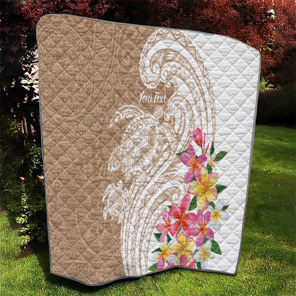 Aloha Ni’ihau Island Personalized Quilt Beige Dreamy Turtle