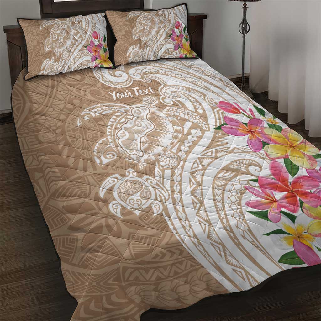 Aloha Niihau Island Personalized Quilt Bed Set Beige Dreamy Turtle LT7 Beige - Polynesian Pride