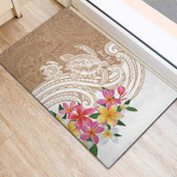 Aloha Niihau Island Personalized Rubber Doormat Beige Dreamy Turtle LT7 - Polynesian Pride