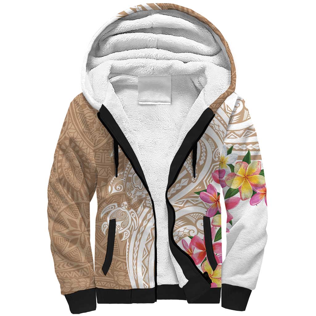 Aloha Niihau Island Personalized Sherpa Hoodie Beige Dreamy Turtle LT7 Unisex Beige - Polynesian Pride