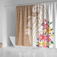 Aloha Ni’ihau Island Personalized Shower Curtain Beige Dreamy Turtle