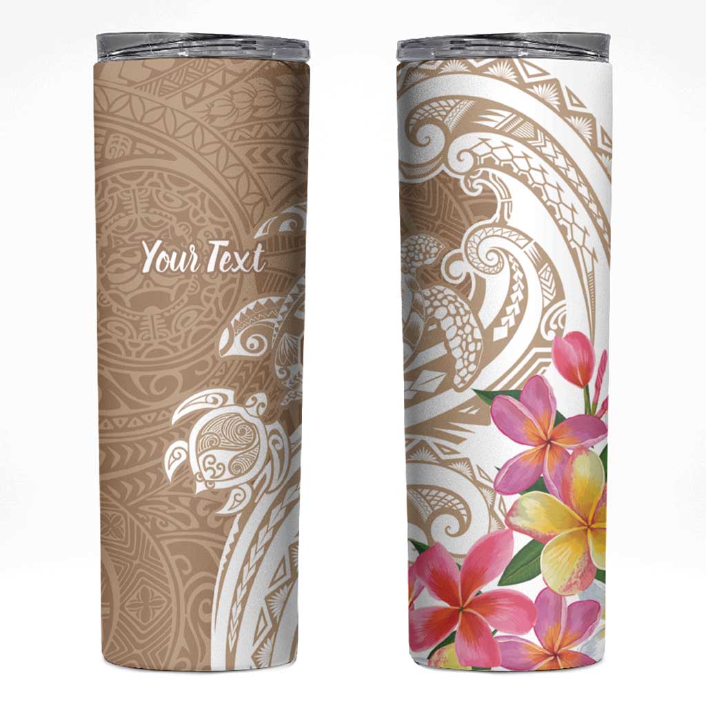 Aloha Ni’ihau Island Personalized Skinny Tumbler Beige Dreamy Turtle