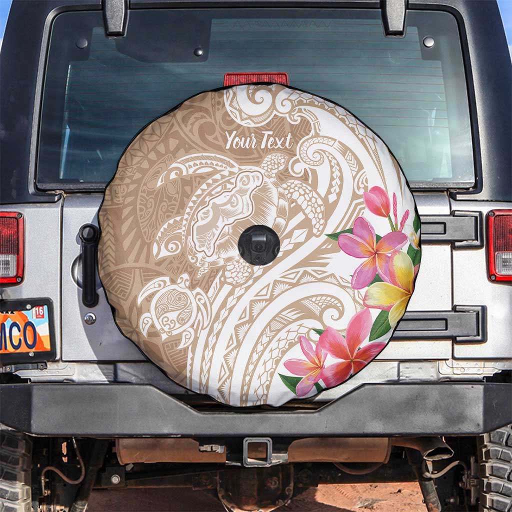 Aloha Ni’ihau Island Personalized Spare Tire Cover Beige Dreamy Turtle