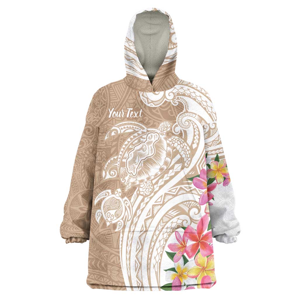 Aloha Niihau Island Personalized Wearable Blanket Hoodie Beige Dreamy Turtle LT7 One Size Beige - Polynesian Pride