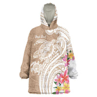 Aloha Niihau Island Personalized Wearable Blanket Hoodie Beige Dreamy Turtle LT7 One Size Beige - Polynesian Pride