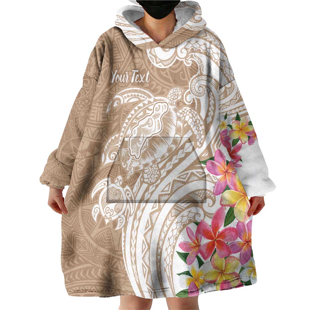 Aloha Niihau Island Personalized Wearable Blanket Hoodie Beige Dreamy Turtle LT7 - Polynesian Pride