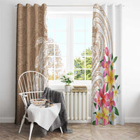 Aloha Niihau Island Personalized Window Curtain Beige Dreamy Turtle LT7 - Polynesian Pride