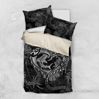 Hawaii Father's Day Vintage Lei Bedding Set Hauoli la Makuakane - Black LT7 US Twin 172cm x 218cm Black - Polynesian Pride