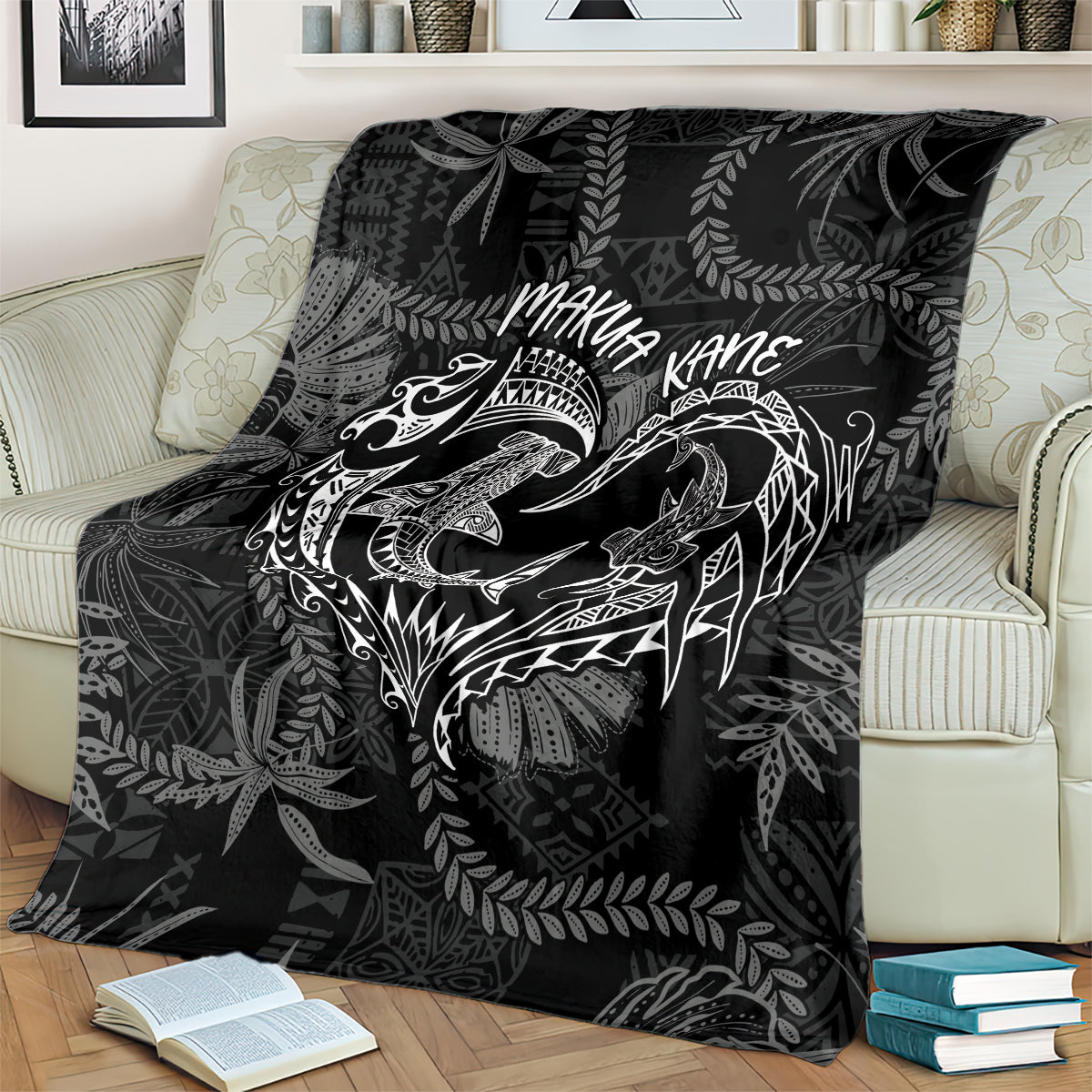 Hawaii Father's Day Vintage Lei Blanket Hauoli la Makuakane - Black LT7 - Polynesian Pride