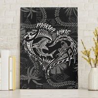 Hawaii Father's Day Vintage Lei Canvas Wall Art Hauoli la Makuakane - Black LT7 Without Frame Black - Polynesian Pride
