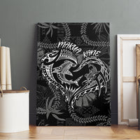 Hawaii Father's Day Vintage Lei Canvas Wall Art Hauoli la Makuakane - Black LT7 - Polynesian Pride