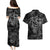 Hawaii Father's Day Vintage Lei Couples Matching Puletasi and Hawaiian Shirt Hauoli la Makuakane - Black