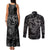 Hawaii Father's Day Vintage Lei Couples Matching Tank Maxi Dress and Long Sleeve Button Shirt Hauoli la Makuakane - Black