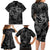 Hawaii Father's Day Vintage Lei Family Matching Long Sleeve Bodycon Dress and Hawaiian Shirt Hauoli la Makuakane - Black