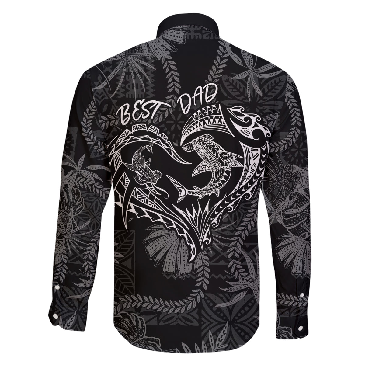 Hawaii Father's Day Vintage Lei Family Matching Short Sleeve Bodycon Dress and Hawaiian Shirt Hauoli la Makuakane - Black